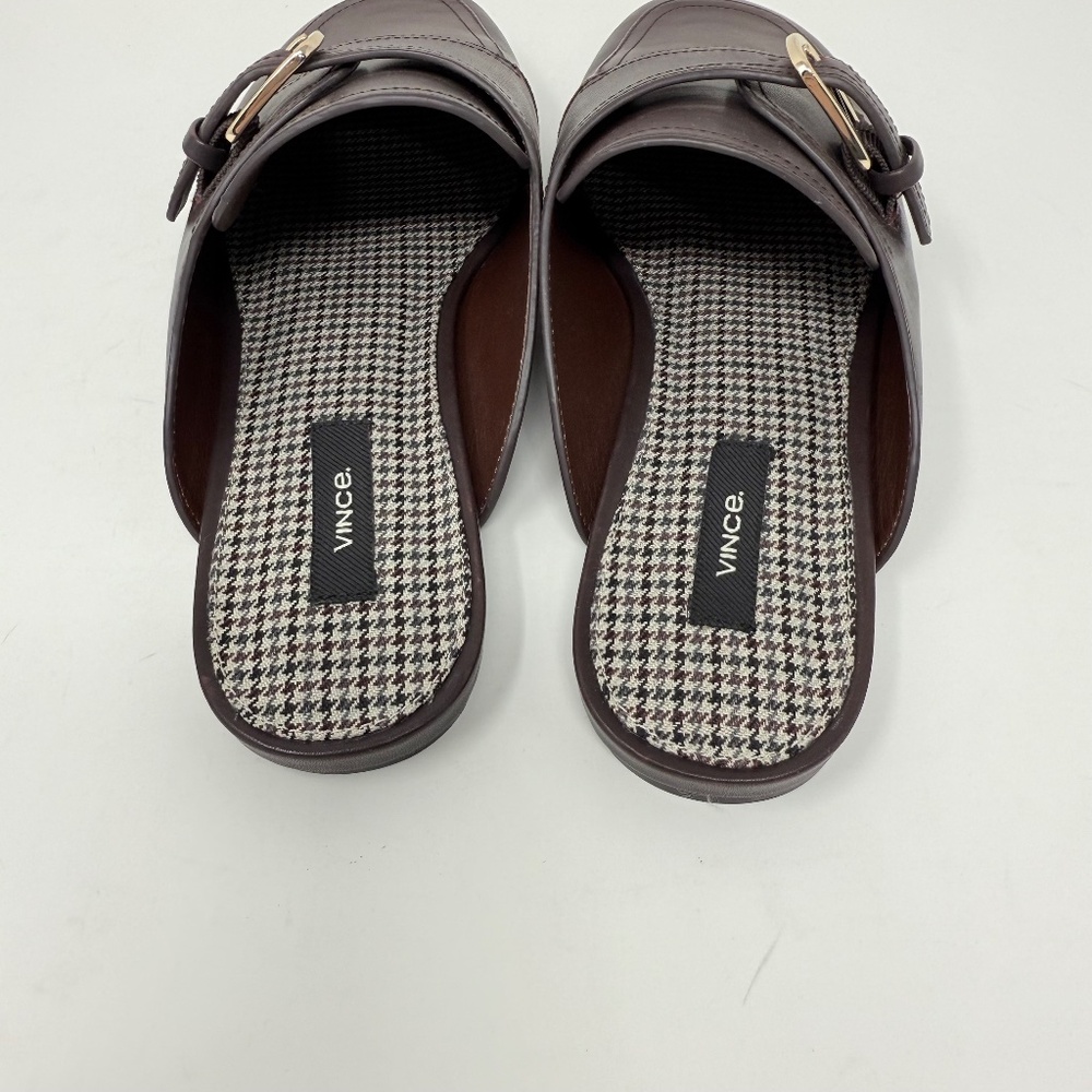 New Vince Minetta Leather Loafer Mule Chili Brown Sz 6.5 - Picture 5 of 13